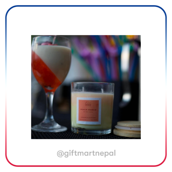 Peach Mango Scented Soy Wax Candle - 180 ml