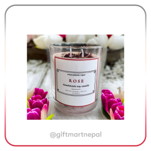 Rose Scented Soy Wax Candle - 100 ml